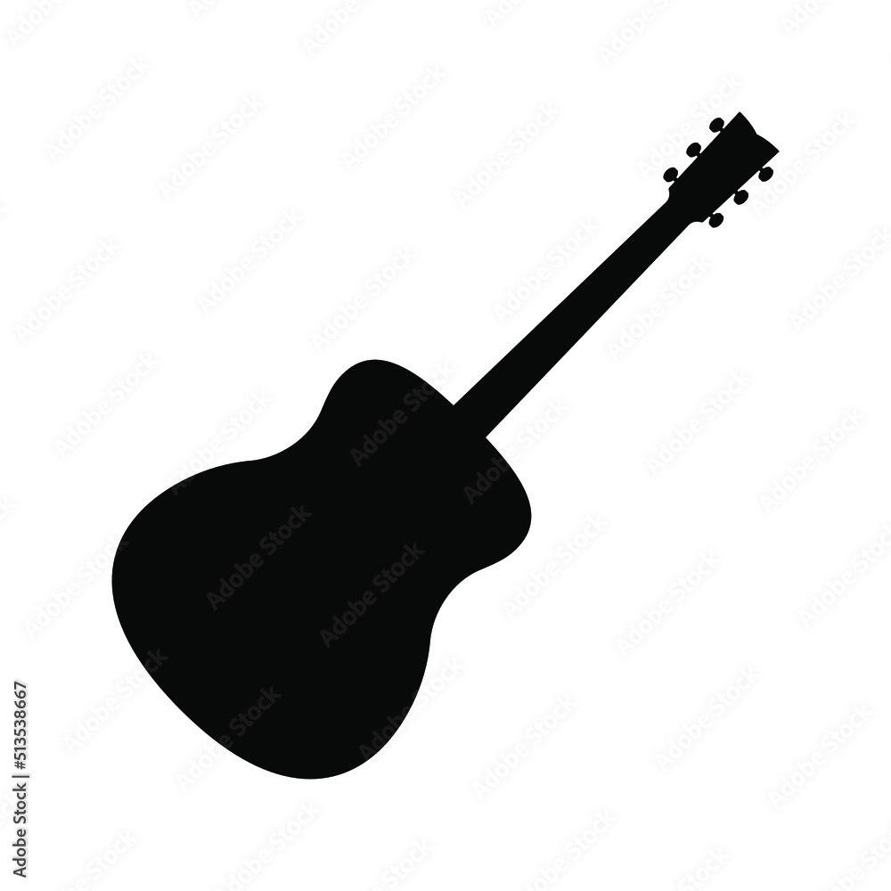 Electric bass guitar icon. Black silhouette of guitar. Music instrument icon isolated. Vector illustration. Electric bass guitar icon. Black silhouette of guitar. Music instrument icon isolated. Vector illustration.