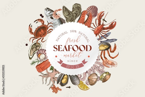 Label for a seafood store 