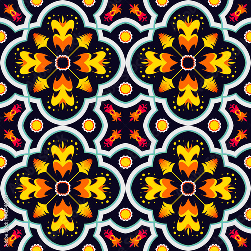Seamless Pattern. Traditional Arabic Islamic Background. Mosque decoration element. colorful seamless pattern. turkish textured. tile pattern.