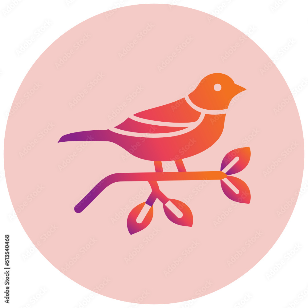 Obraz premium Bird on branch Icon