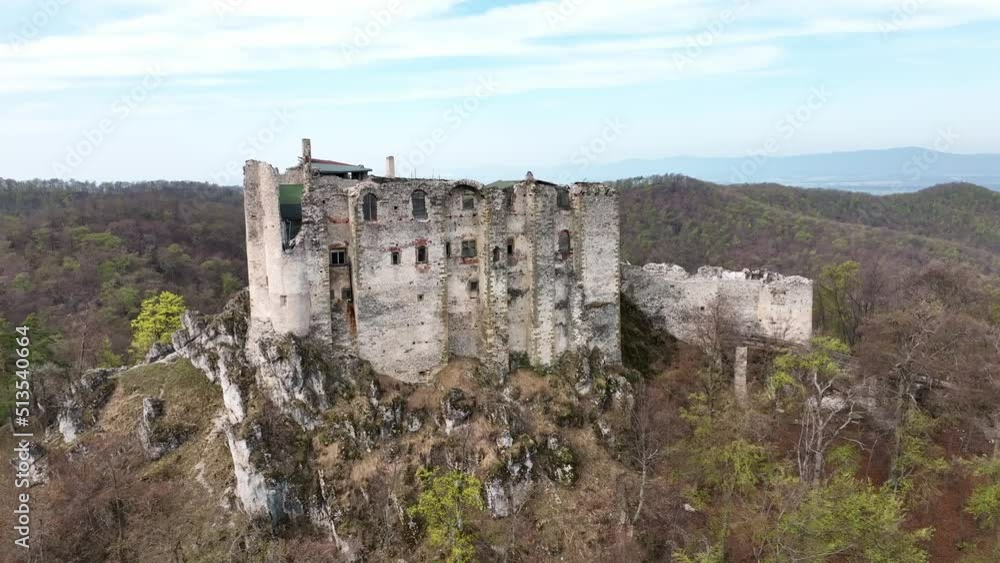 Aerial view of Uhrovec Castle in Slovakia Aerial view of Uhrovec Castle in Slovakia