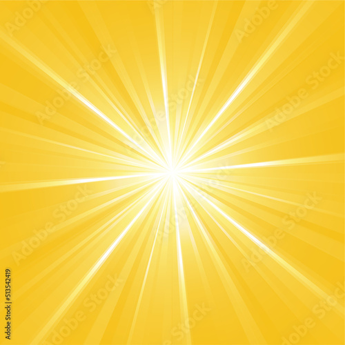 yellow background with white center diffused light, starburst, illustration