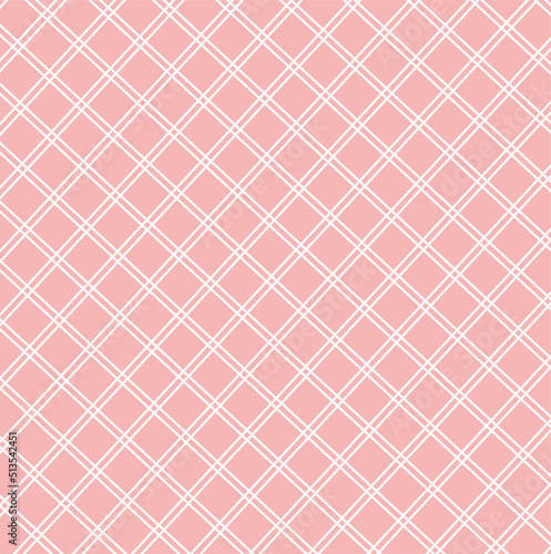 pink square background with beautiful contrasting white lines, tablecloth pattern, clothing pattern, template, illustration