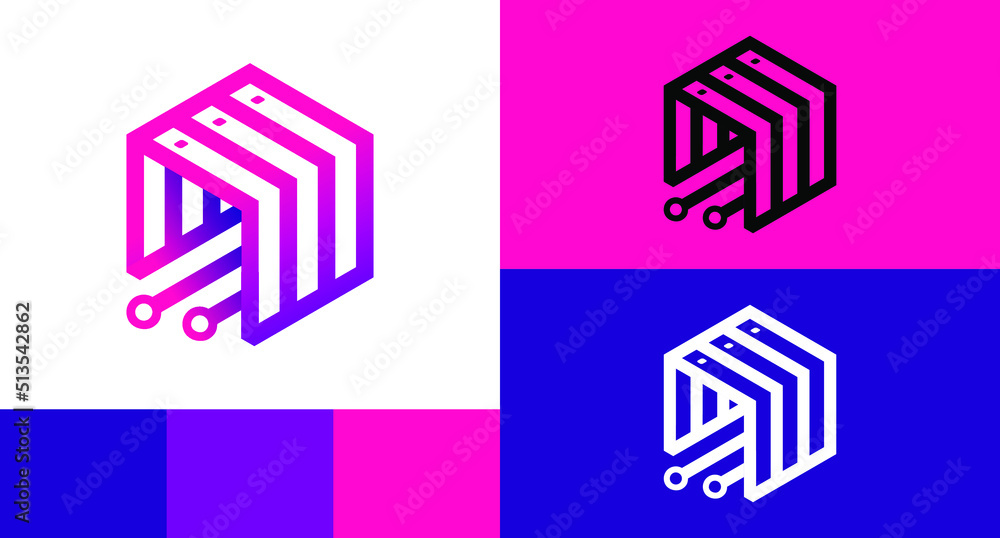 Internet Database Network Storage Logo Design Concept Internet Database Network Storage Logo Design Concept