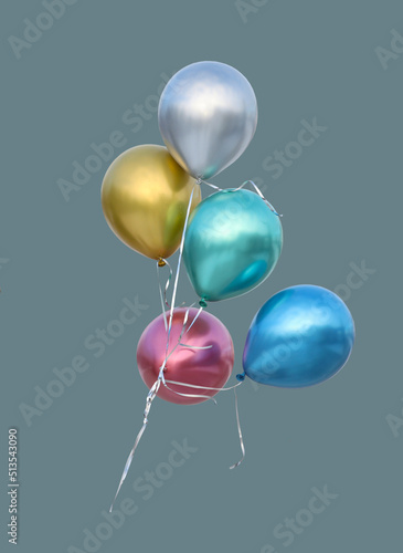 Fotobehang Air, helium balloons on a rope.