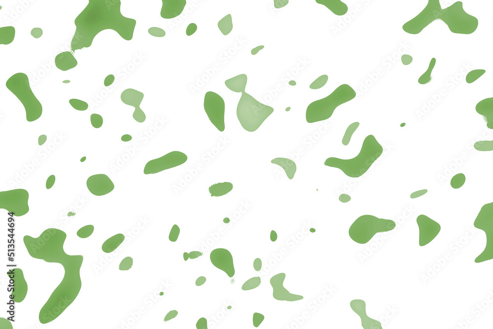 White background with green polka dots, space for typography ready for design work.