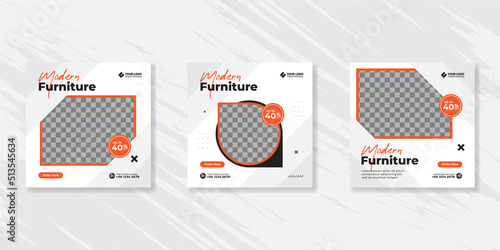 Minimalist furniture social media post templates design