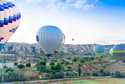 Cappadocia balloons in turkey. Balloons at dawn in the valley of love. © Anastasiya Shmakova