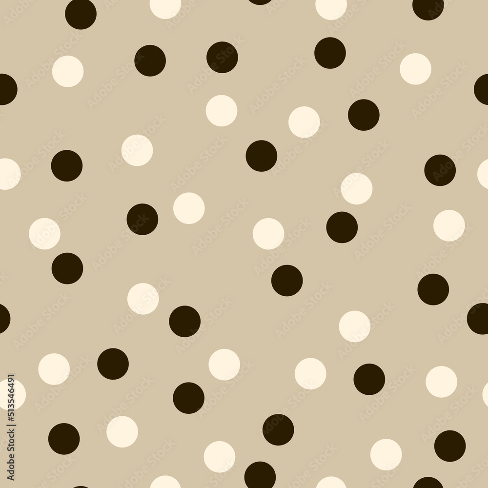 Brown simple pattern. Polka dot in a stylish vector and seamless pattern. For printing and interior decoration, pillows, notebooks, gift wrapping. Brown simple pattern. Polka dot in a stylish vector and seamless pattern. For printing and interior decoration, pillows, notebooks, gift wrapping.