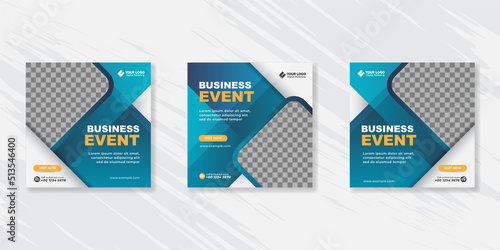 Digital business event social media post template.