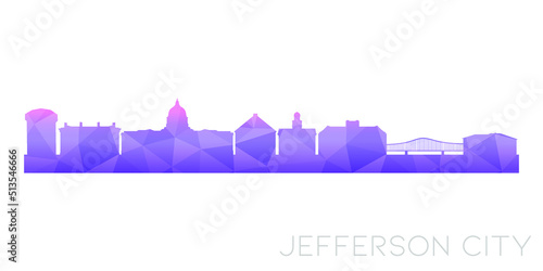 Jefferson City, MO, USA Low Poly Skyline Clip Art City Design. Geometric Polygon Graphic Horizon Icon. Vector Illustration Symbol.