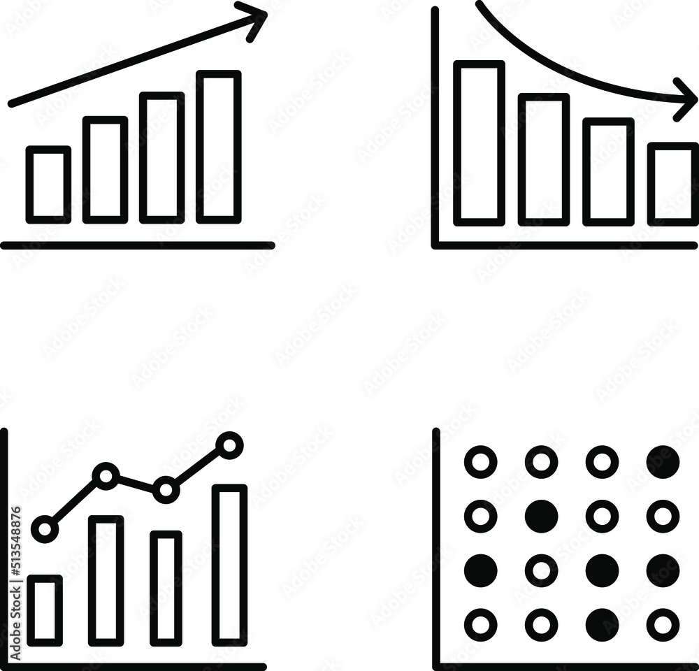 Growing bar graph icon. Business graphs and charts icons. Statistics and analytics vector icon. Statistic and data, charts diagrams, money, down or up arrow. Growing bar graph icon. Business graphs and charts icons. Statistics and analytics vector icon. Statistic and data, charts diagrams, money, down or up arrow.
