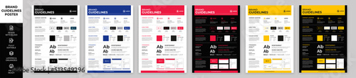 DIN A3 Brand Guidelines Poster Layout Set, Brand Manual Templates, Simple style and modern layout Brand Style, Brand Identity, Brand Guidelines