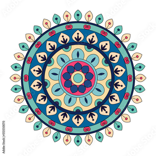 Colorful mandala, ornament mandala, ethnic mandala, mandala background. Hand drawn vector illustration.