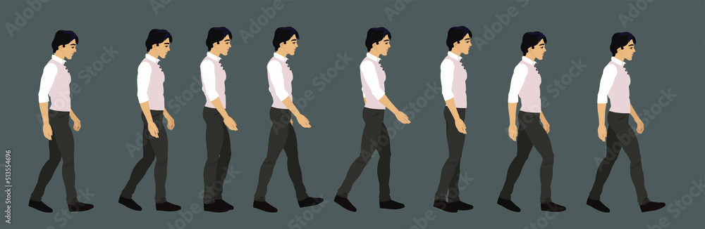 Animation of a young man's gait. Animation of a young man's gait.