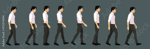 Animation of a young man's gait. 