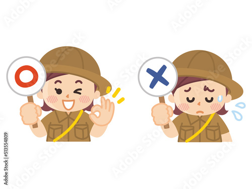 正解　不正解　探検隊の女の子　ボーイスカウト　冒険　アウトドア