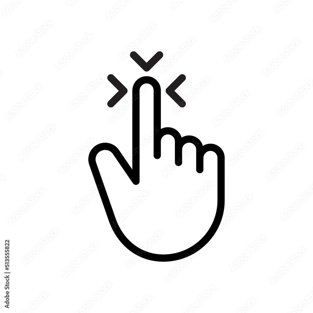 Obraz premium Finger touch screen gesture in different directions, Vector, Illustration.