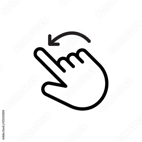 Gesture finger swipes in curve line directions photo