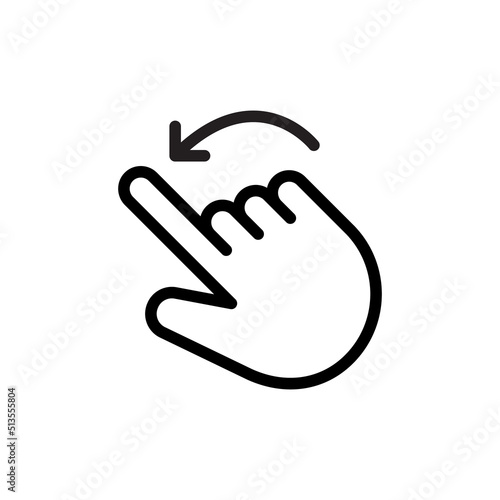 Gesture finger swipes in curve line directions