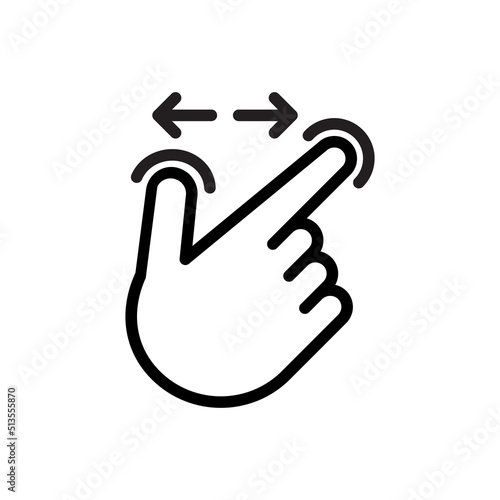 Two fingers pinch gesture to zoom on screen interface