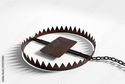 Bilde på lerret A open bear trap with no lure allowing any objects to be placed to illustrate the concept of trick for anything