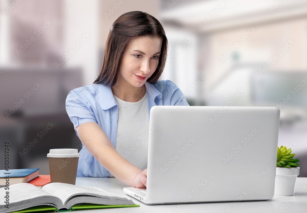 Portrait of business person paying bills in office. Startup business financial calculate account concept Portrait of business person paying bills in office. Startup business financial calculate account concept