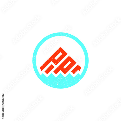 abstract initial letter PP logo in blue and orange color isolated in white background applied for book publishing company logo also suitable for the brands or companies that have a same initial name