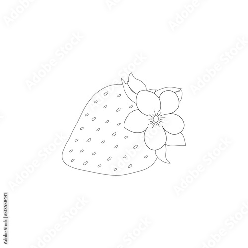 Chidren coloring page fruits Strawberry