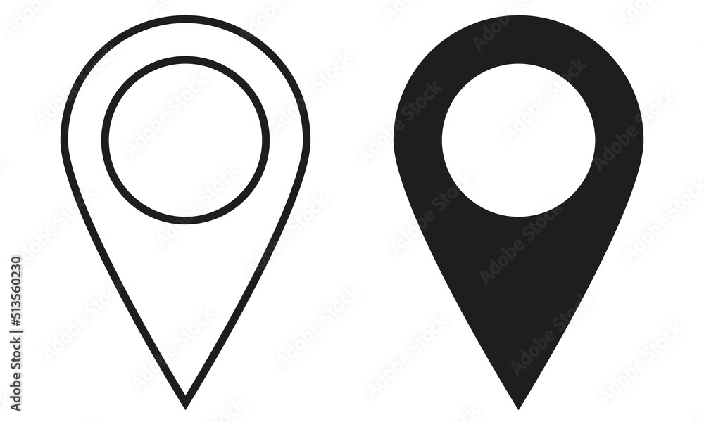 Set of location pin icon.Map pin place marker. Location icon. Set of location pin icon.Map pin place marker. Location icon.