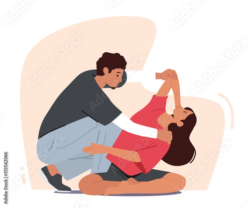 Doctor Osteopath Character Doing Massage Procedure to Client. Professional Healer Adjust Spine Of Woman