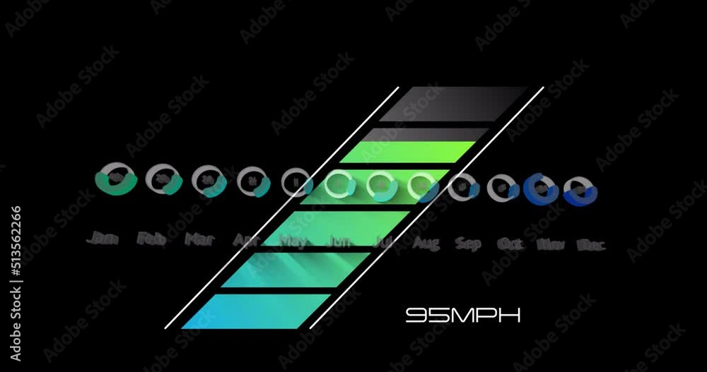 Animation of data processing on black background Animation of data processing on black background