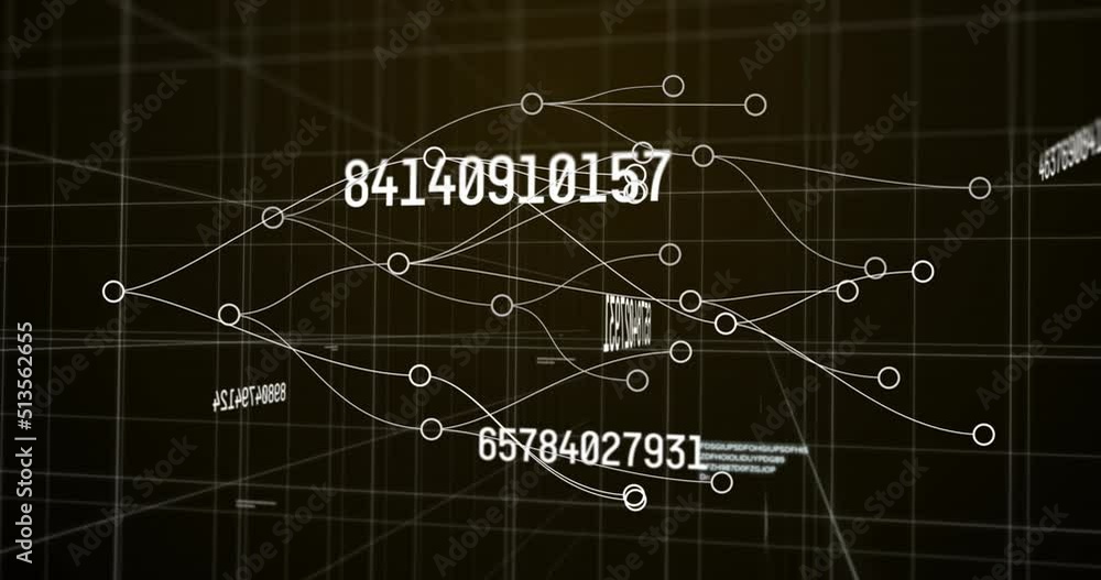 Animation of data processing over network of connections Animation of data processing over network of connections