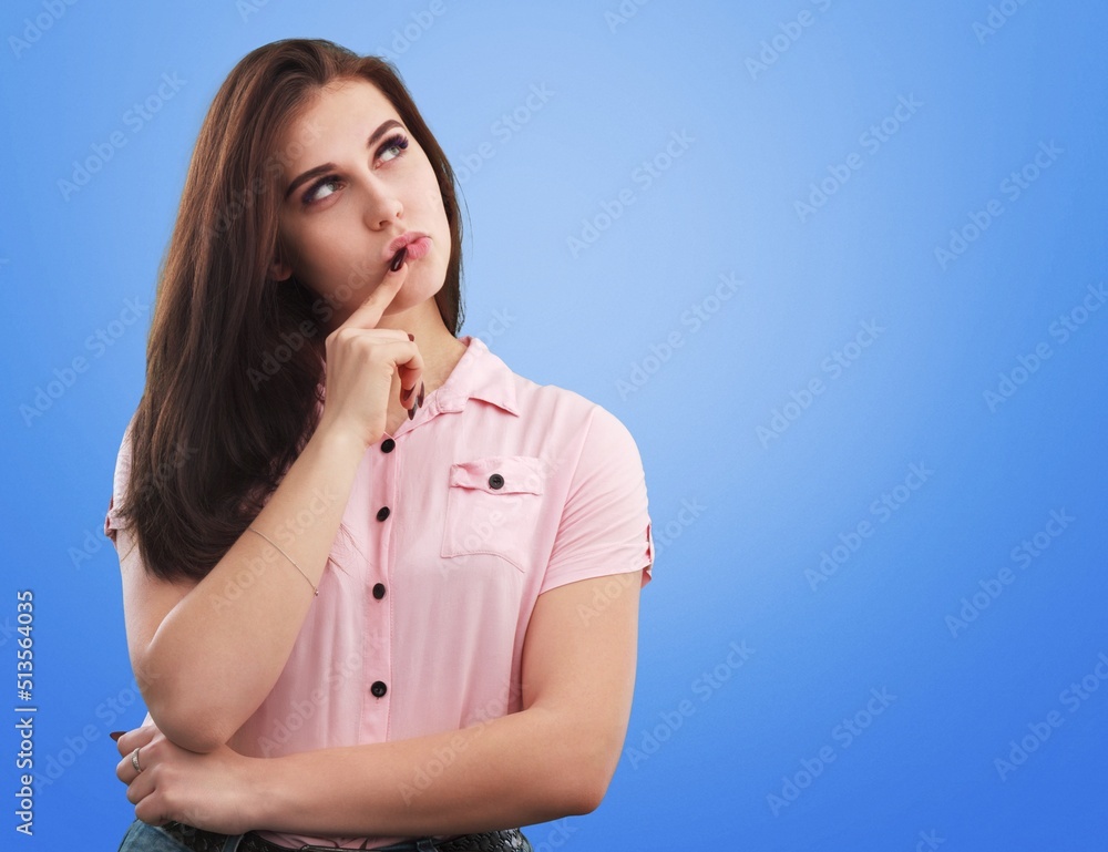 Fototapeta premium Photo of positive charming young girl posing