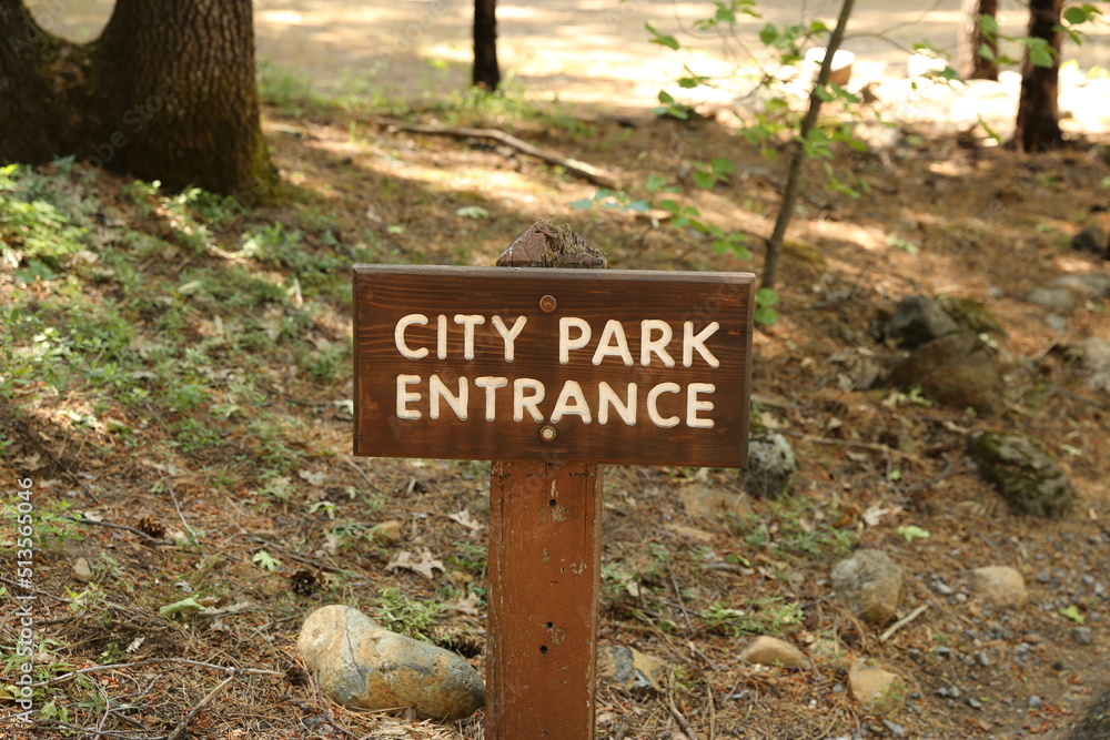 Wood City Park Entrance Sign
