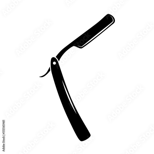 Barber straight razor icon vector.