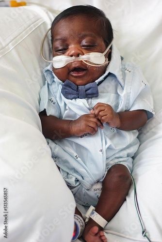 Early-born cute African American baby