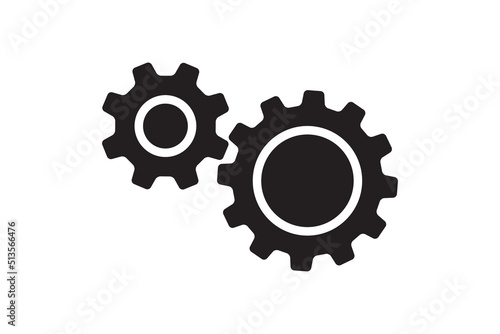 Setting icon vector with work cog gear element. Cogweel mechanism symbol. photo