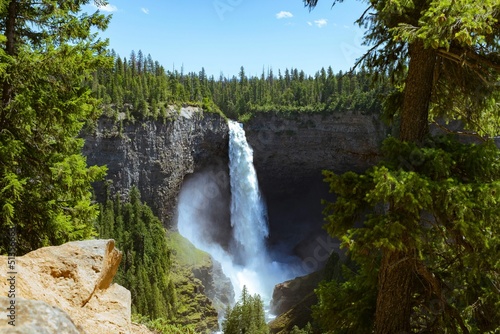 Beautiful view of Helmcken Falls at the Wells Gray Provincial Park, British Columbia, Canada photo