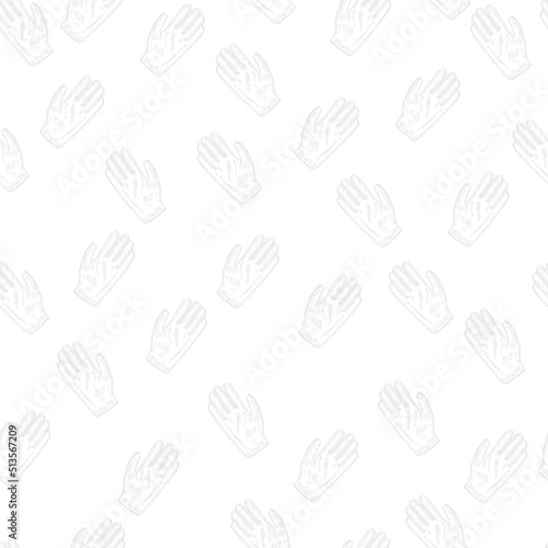 Football glove sketch seamless pattern. Vintage element of goalkeeper in hand drawn style.