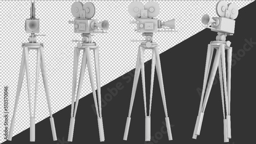 3d render retro camera