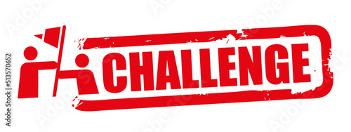 Challenge - red vector rubber stamp - label on white background
