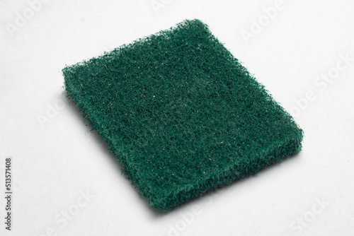 Canvastavla household kitchen dishwashing scouring pad green with white background