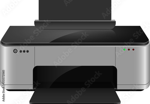 Realistic inkjet printer clipart design illustration