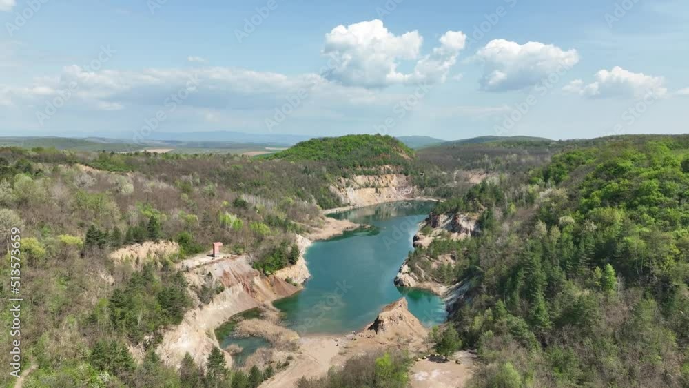 Aerial view of Lake Rudabanya in Hungary Aerial view of Lake Rudabanya in Hungary