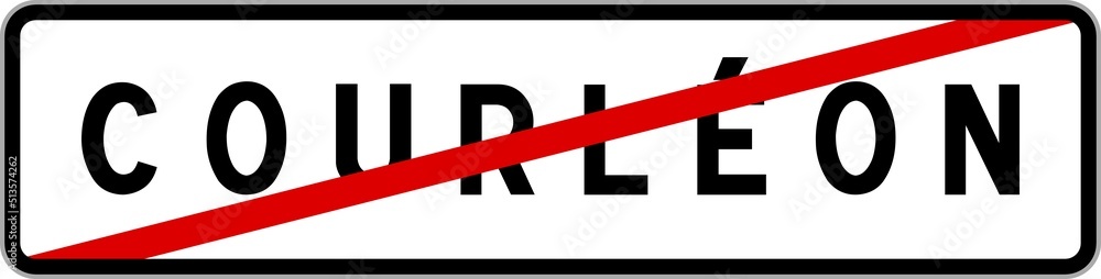 Panneau sortie ville agglomération Courléon / Town exit sign Courléon Panneau sortie ville agglomération Courléon / Town exit sign Courléon