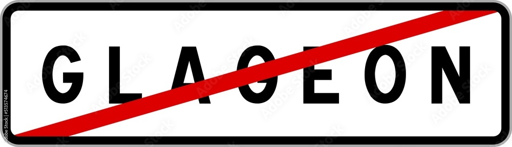 Panneau sortie ville agglomération Glageon / Town exit sign Glageon Panneau sortie ville agglomération Glageon / Town exit sign Glageon