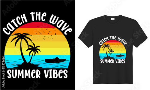 summer t-shirt design template for prints t shirt fashion clothing poster  tote bag  mug and merchandise