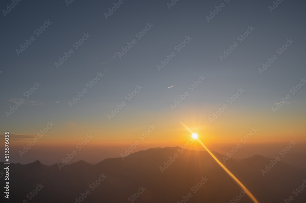 Beautiful sunrise on khao san nok wua kanchanaburi. Beautiful sunrise on khao san nok wua kanchanaburi.