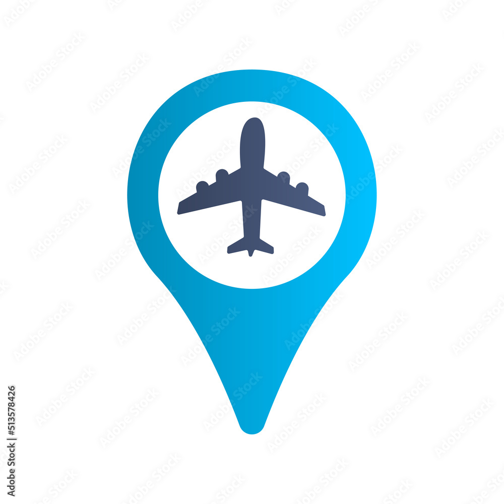 Naklejka premium Label icon, airplane travel concept, vector illustration